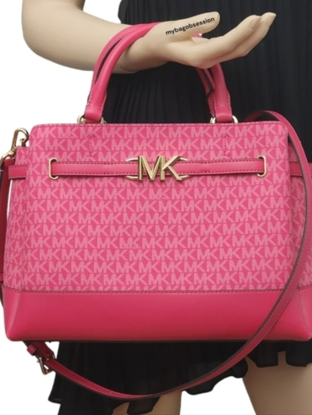 Michael Kors Reed Logo Large Pink Satchel